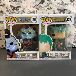 One Piece Roronoa Zoro 327and Jinbe 1265 Funko Pop Bundle of 2 *Not Mint*